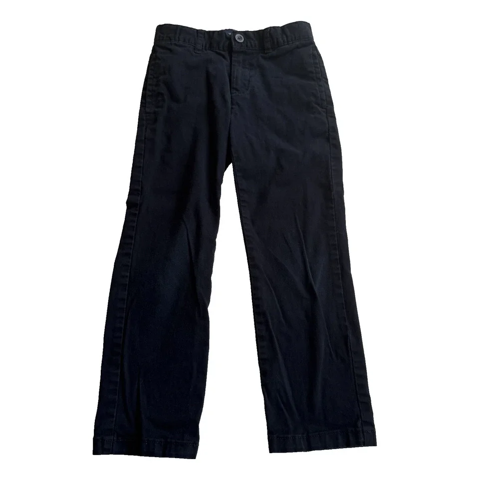 The Children's Place Boys 7 Black Uniform Straight Chino Pants Slim